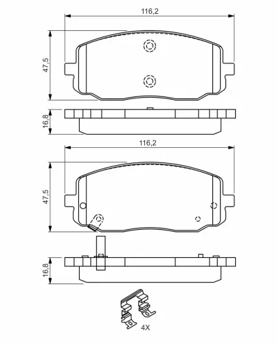 Bremsbelagsatz, Scheibenbremse BOSCH 0 986 494 594 Bild Bremsbelagsatz, Scheibenbremse BOSCH 0 986 494 594