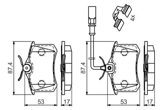 Bremsbelagsatz, Scheibenbremse BOSCH 0 986 494 599 Bild Bremsbelagsatz, Scheibenbremse BOSCH 0 986 494 599