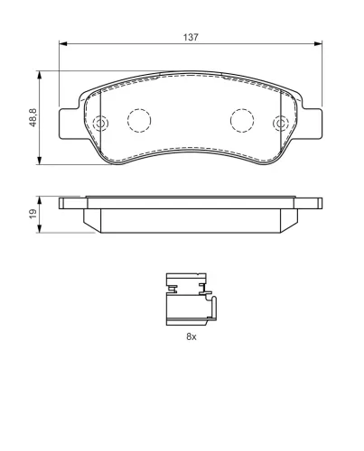Bremsbelagsatz, Scheibenbremse Hinterachse BOSCH 0 986 494 604 Bild Bremsbelagsatz, Scheibenbremse Hinterachse BOSCH 0 986 494 604