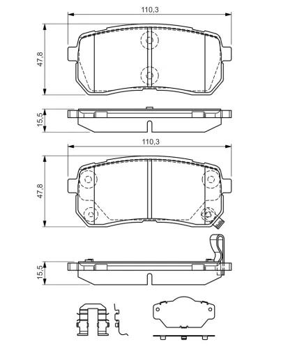 Bremsbelagsatz, Scheibenbremse BOSCH 0 986 494 608 Bild Bremsbelagsatz, Scheibenbremse BOSCH 0 986 494 608