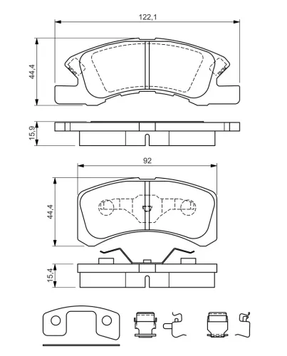 Bremsbelagsatz, Scheibenbremse BOSCH 0 986 494 610 Bild Bremsbelagsatz, Scheibenbremse BOSCH 0 986 494 610