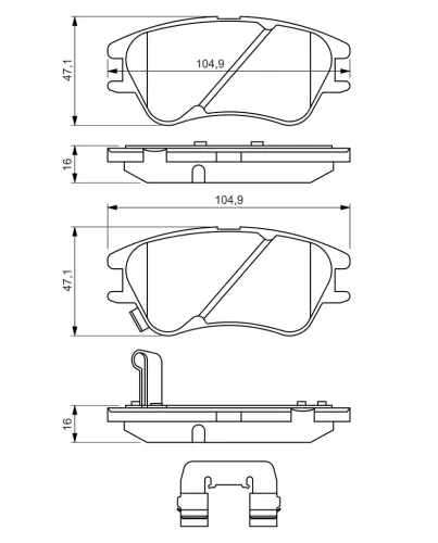 Bremsbelagsatz, Scheibenbremse Vorderachse BOSCH 0 986 494 630 Bild Bremsbelagsatz, Scheibenbremse Vorderachse BOSCH 0 986 494 630
