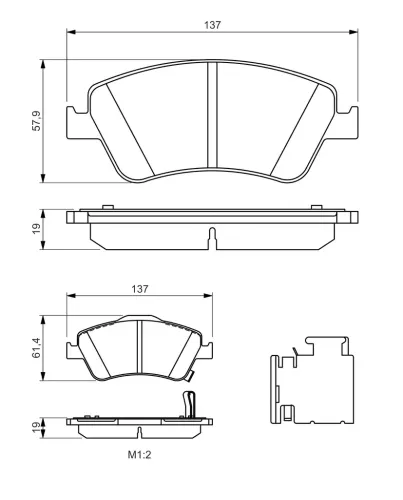 Bremsbelagsatz, Scheibenbremse Vorderachse BOSCH 0 986 494 638 Bild Bremsbelagsatz, Scheibenbremse Vorderachse BOSCH 0 986 494 638