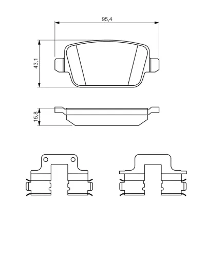 Bremsbelagsatz, Scheibenbremse Hinterachse BOSCH 0 986 494 639 Bild Bremsbelagsatz, Scheibenbremse Hinterachse BOSCH 0 986 494 639