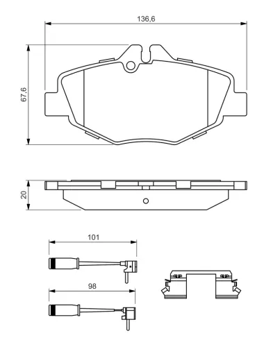 Bremsbelagsatz, Scheibenbremse BOSCH 0 986 494 647 Bild Bremsbelagsatz, Scheibenbremse BOSCH 0 986 494 647