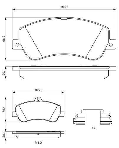 Bremsbelagsatz, Scheibenbremse Vorderachse BOSCH 0 986 494 648 Bild Bremsbelagsatz, Scheibenbremse Vorderachse BOSCH 0 986 494 648