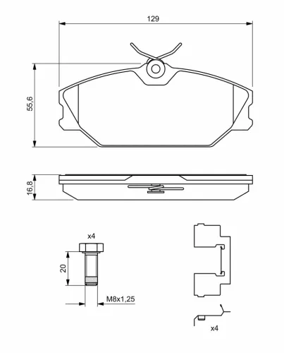 Bremsbelagsatz, Scheibenbremse BOSCH 0 986 494 656 Bild Bremsbelagsatz, Scheibenbremse BOSCH 0 986 494 656