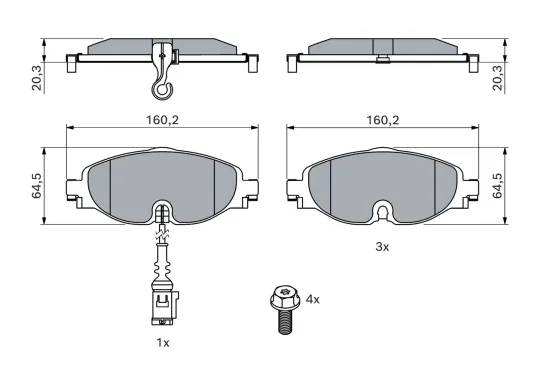 Bremsbelagsatz, Scheibenbremse BOSCH 0 986 494 660 Bild Bremsbelagsatz, Scheibenbremse BOSCH 0 986 494 660