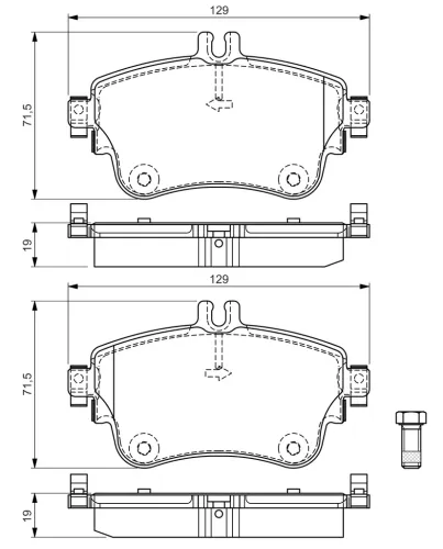 Bremsbelagsatz, Scheibenbremse Vorderachse BOSCH 0 986 494 663 Bild Bremsbelagsatz, Scheibenbremse Vorderachse BOSCH 0 986 494 663