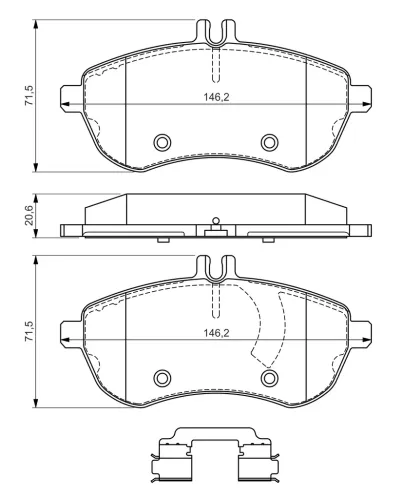Bremsbelagsatz, Scheibenbremse Vorderachse BOSCH 0 986 494 667 Bild Bremsbelagsatz, Scheibenbremse Vorderachse BOSCH 0 986 494 667