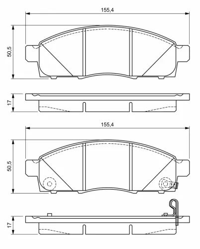 Bremsbelagsatz, Scheibenbremse Vorderachse BOSCH 0 986 494 673 Bild Bremsbelagsatz, Scheibenbremse Vorderachse BOSCH 0 986 494 673
