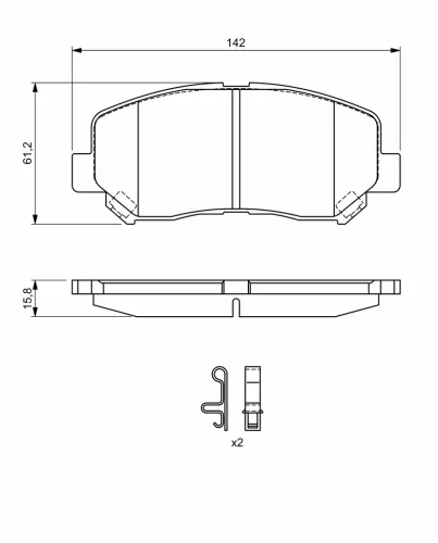 Bremsbelagsatz, Scheibenbremse BOSCH 0 986 494 675 Bild Bremsbelagsatz, Scheibenbremse BOSCH 0 986 494 675