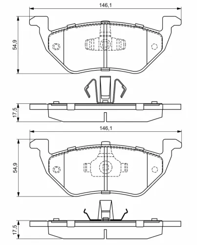 Bremsbelagsatz, Scheibenbremse Hinterachse BOSCH 0 986 494 683 Bild Bremsbelagsatz, Scheibenbremse Hinterachse BOSCH 0 986 494 683