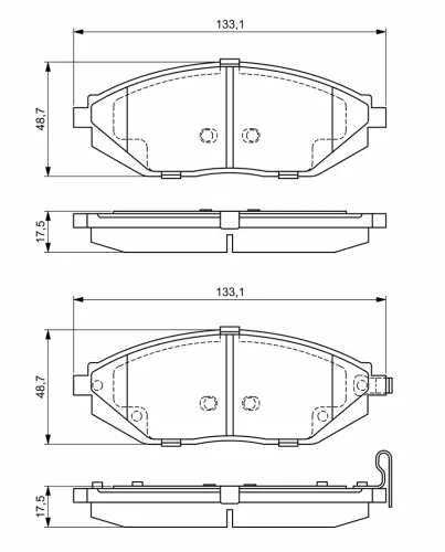 Bremsbelagsatz, Scheibenbremse Vorderachse BOSCH 0 986 494 684 Bild Bremsbelagsatz, Scheibenbremse Vorderachse BOSCH 0 986 494 684