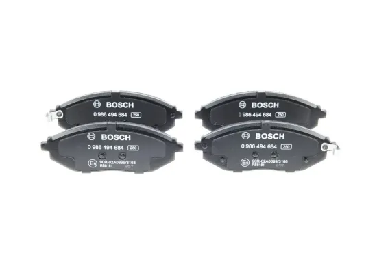 Bremsbelagsatz, Scheibenbremse Vorderachse BOSCH 0 986 494 684 Bild Bremsbelagsatz, Scheibenbremse Vorderachse BOSCH 0 986 494 684