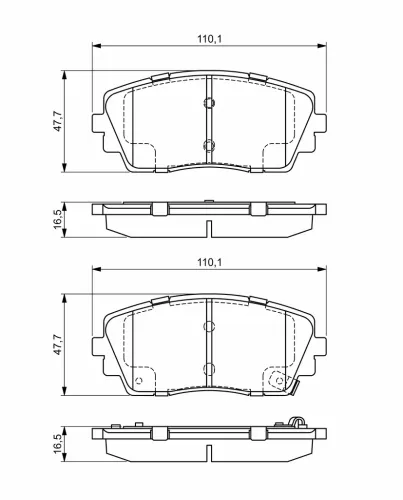 Bremsbelagsatz, Scheibenbremse Vorderachse BOSCH 0 986 494 688 Bild Bremsbelagsatz, Scheibenbremse Vorderachse BOSCH 0 986 494 688