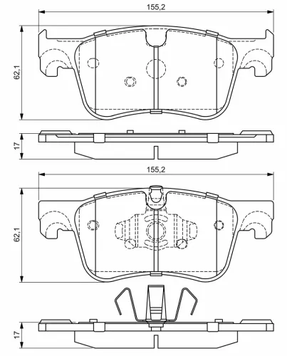 Bremsbelagsatz, Scheibenbremse BOSCH 0 986 494 695 Bild Bremsbelagsatz, Scheibenbremse BOSCH 0 986 494 695