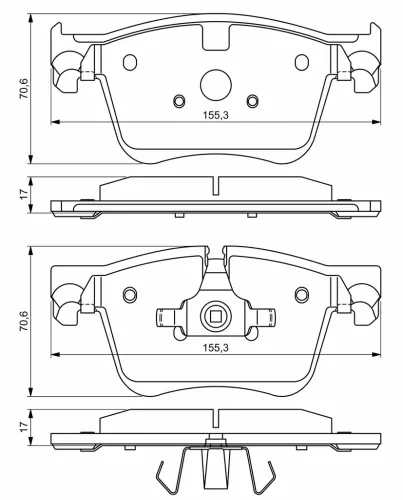 Bremsbelagsatz, Scheibenbremse Vorderachse BOSCH 0 986 494 696 Bild Bremsbelagsatz, Scheibenbremse Vorderachse BOSCH 0 986 494 696