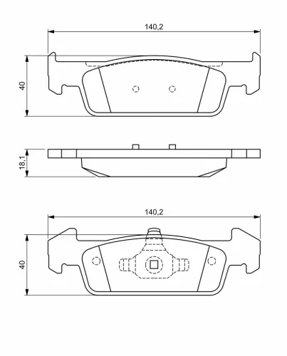 Bremsbelagsatz, Scheibenbremse Vorderachse BOSCH 0 986 494 697 Bild Bremsbelagsatz, Scheibenbremse Vorderachse BOSCH 0 986 494 697
