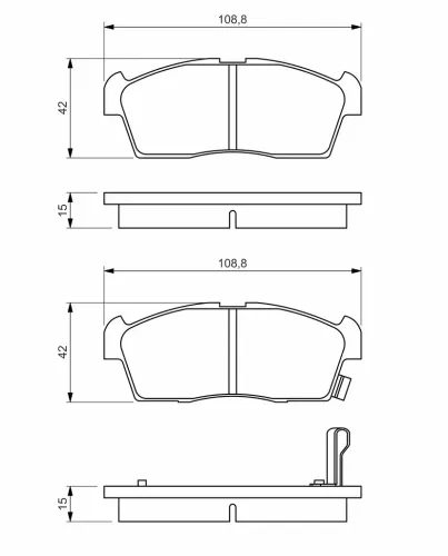 Bremsbelagsatz, Scheibenbremse Vorderachse BOSCH 0 986 494 700 Bild Bremsbelagsatz, Scheibenbremse Vorderachse BOSCH 0 986 494 700