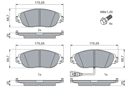 Bremsbelagsatz, Scheibenbremse BOSCH 0 986 494 704 Bild Bremsbelagsatz, Scheibenbremse BOSCH 0 986 494 704