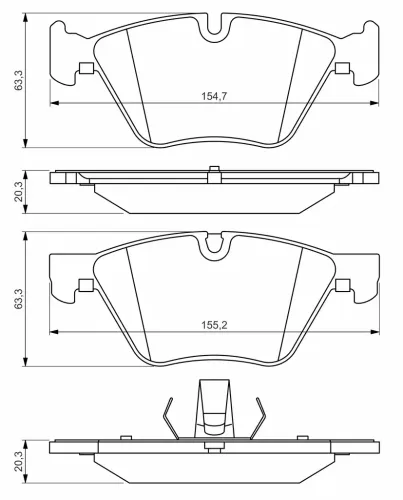 Bremsbelagsatz, Scheibenbremse Vorderachse BOSCH 0 986 494 705 Bild Bremsbelagsatz, Scheibenbremse Vorderachse BOSCH 0 986 494 705