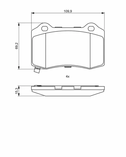 Bremsbelagsatz, Scheibenbremse BOSCH 0 986 494 708 Bild Bremsbelagsatz, Scheibenbremse BOSCH 0 986 494 708