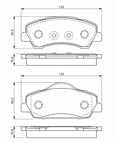 Bremsbelagsatz, Scheibenbremse Vorderachse BOSCH 0 986 494 713 Bild Bremsbelagsatz, Scheibenbremse Vorderachse BOSCH 0 986 494 713
