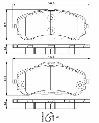 Bremsbelagsatz, Scheibenbremse BOSCH 0 986 494 714 Bild Bremsbelagsatz, Scheibenbremse BOSCH 0 986 494 714