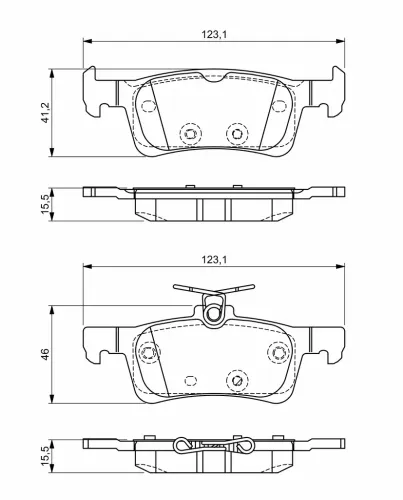 Bremsbelagsatz, Scheibenbremse Hinterachse BOSCH 0 986 494 715 Bild Bremsbelagsatz, Scheibenbremse Hinterachse BOSCH 0 986 494 715