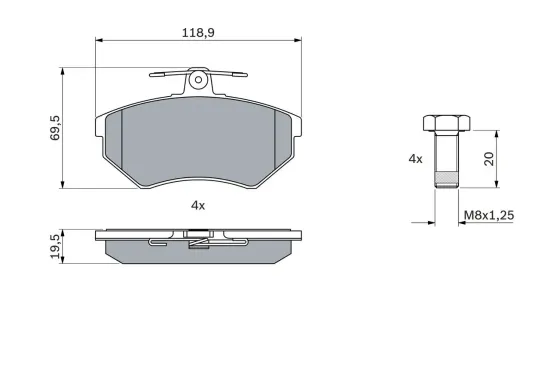 Bremsbelagsatz, Scheibenbremse BOSCH 0 986 494 726 Bild Bremsbelagsatz, Scheibenbremse BOSCH 0 986 494 726