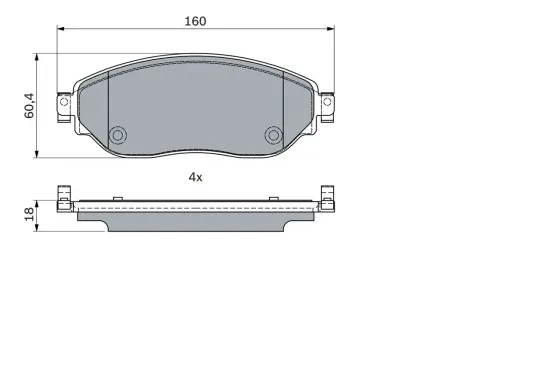 Bremsbelagsatz, Scheibenbremse BOSCH 0 986 494 741 Bild Bremsbelagsatz, Scheibenbremse BOSCH 0 986 494 741