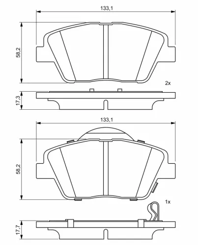 Bremsbelagsatz, Scheibenbremse Vorderachse BOSCH 0 986 494 755 Bild Bremsbelagsatz, Scheibenbremse Vorderachse BOSCH 0 986 494 755