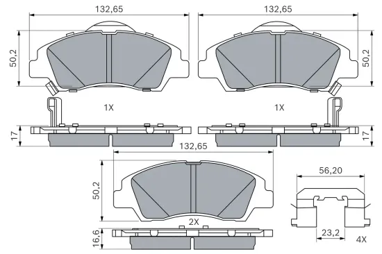 Bremsbelagsatz, Scheibenbremse BOSCH 0 986 494 760 Bild Bremsbelagsatz, Scheibenbremse BOSCH 0 986 494 760