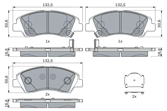 Bremsbelagsatz, Scheibenbremse BOSCH 0 986 494 760 Bild Bremsbelagsatz, Scheibenbremse BOSCH 0 986 494 760