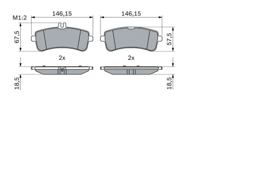 Bremsbelagsatz, Scheibenbremse BOSCH 0 986 494 764 Bild Bremsbelagsatz, Scheibenbremse BOSCH 0 986 494 764