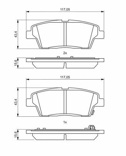 Bremsbelagsatz, Scheibenbremse Hinterachse BOSCH 0 986 494 766 Bild Bremsbelagsatz, Scheibenbremse Hinterachse BOSCH 0 986 494 766