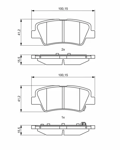 Bremsbelagsatz, Scheibenbremse BOSCH 0 986 494 768 Bild Bremsbelagsatz, Scheibenbremse BOSCH 0 986 494 768