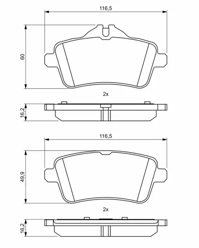 Bremsbelagsatz, Scheibenbremse Hinterachse BOSCH 0 986 494 771 Bild Bremsbelagsatz, Scheibenbremse Hinterachse BOSCH 0 986 494 771