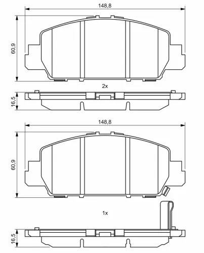 Bremsbelagsatz, Scheibenbremse Vorderachse BOSCH 0 986 494 773 Bild Bremsbelagsatz, Scheibenbremse Vorderachse BOSCH 0 986 494 773