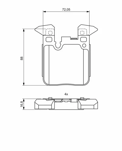 Bremsbelagsatz, Scheibenbremse Hinterachse BOSCH 0 986 494 774 Bild Bremsbelagsatz, Scheibenbremse Hinterachse BOSCH 0 986 494 774