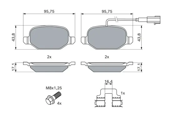 Bremsbelagsatz, Scheibenbremse BOSCH 0 986 494 776 Bild Bremsbelagsatz, Scheibenbremse BOSCH 0 986 494 776