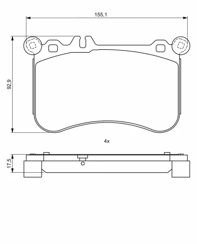Bremsbelagsatz, Scheibenbremse Vorderachse BOSCH 0 986 494 780 Bild Bremsbelagsatz, Scheibenbremse Vorderachse BOSCH 0 986 494 780