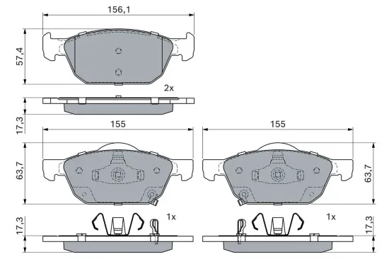 Bremsbelagsatz, Scheibenbremse Vorderachse BOSCH 0 986 494 785 Bild Bremsbelagsatz, Scheibenbremse Vorderachse BOSCH 0 986 494 785