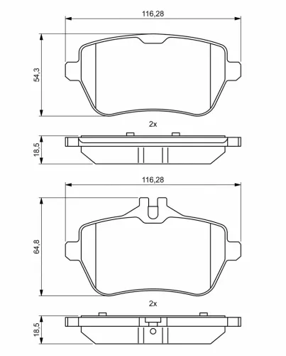 Bremsbelagsatz, Scheibenbremse BOSCH 0 986 494 790 Bild Bremsbelagsatz, Scheibenbremse BOSCH 0 986 494 790