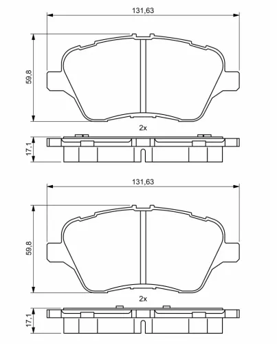 Bremsbelagsatz, Scheibenbremse Vorderachse BOSCH 0 986 494 792 Bild Bremsbelagsatz, Scheibenbremse Vorderachse BOSCH 0 986 494 792