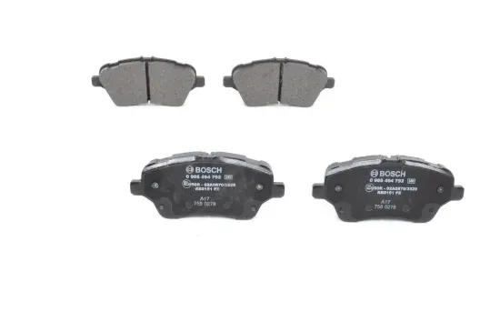 Bremsbelagsatz, Scheibenbremse Vorderachse BOSCH 0 986 494 792 Bild Bremsbelagsatz, Scheibenbremse Vorderachse BOSCH 0 986 494 792