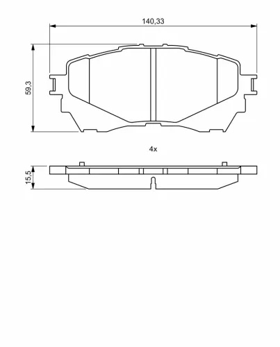 Bremsbelagsatz, Scheibenbremse BOSCH 0 986 494 793 Bild Bremsbelagsatz, Scheibenbremse BOSCH 0 986 494 793