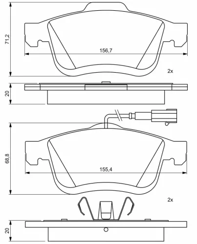 Bremsbelagsatz, Scheibenbremse BOSCH 0 986 494 795 Bild Bremsbelagsatz, Scheibenbremse BOSCH 0 986 494 795