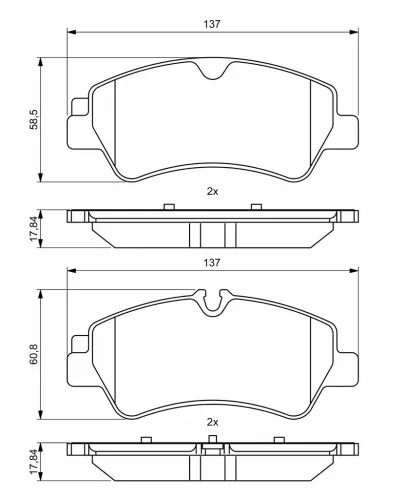 Bremsbelagsatz, Scheibenbremse Hinterachse BOSCH 0 986 494 796 Bild Bremsbelagsatz, Scheibenbremse Hinterachse BOSCH 0 986 494 796